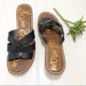 Sam Edelman Raynere Leather Wedge Slide Sandals Women's Size 9.5